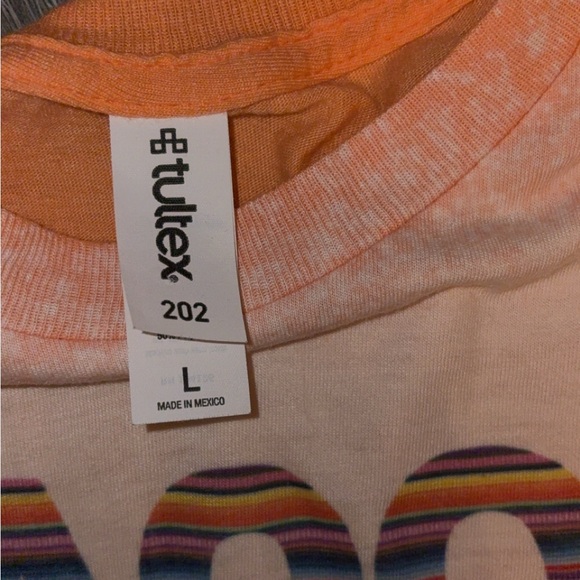 Tultex Women’s Size Large Graphic Tee Shirt Tacos & Tequila Orange Boutique EUC - Picture 3 of 6